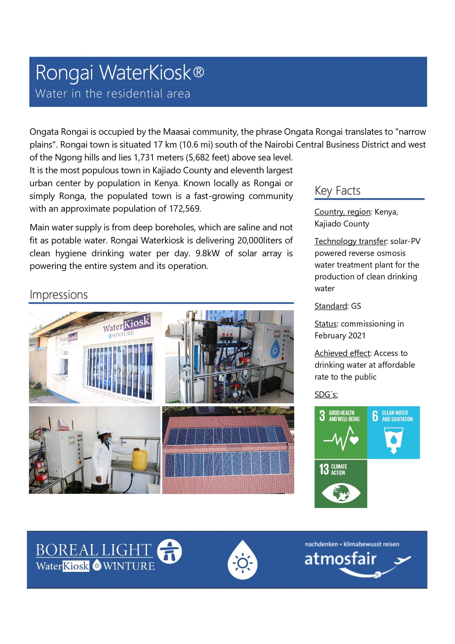 Kenya: Solar water desalination system - atmosfair